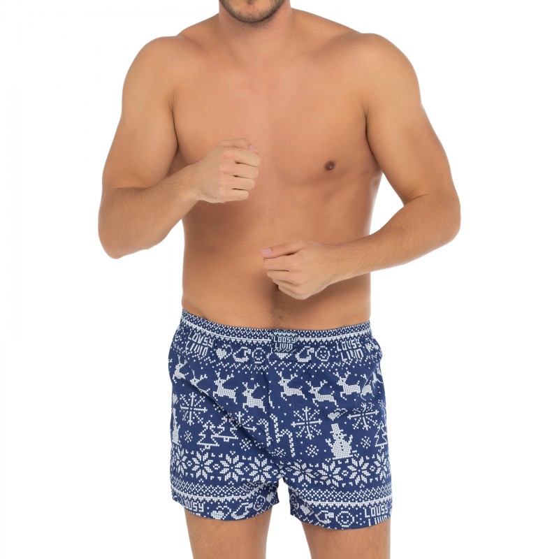 LousyLivin_2-erSet_Boxershorts_Blau&Rot_mitweihnachtlichemAll-Over Print