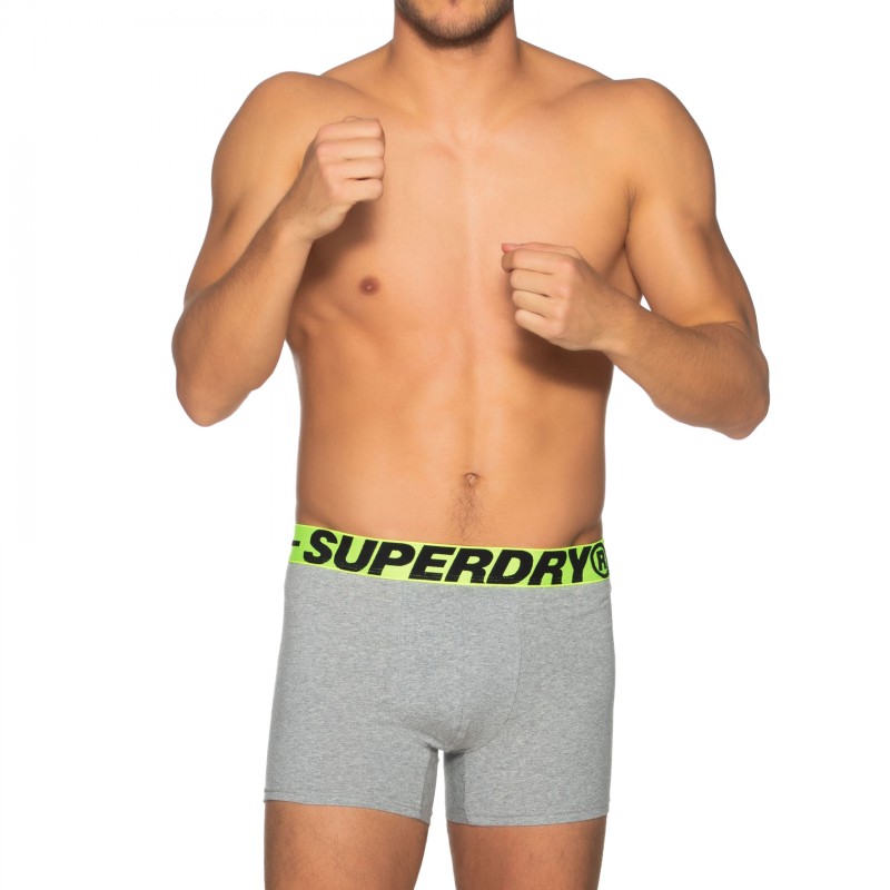 Boxerman_Herrenunterwäsche_Boxershorts_Superdry_2-er Set_Trunks_Grau
