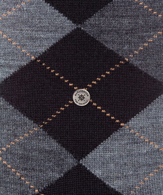 Burlington_Socken_Schwarz_Argyle-Muster