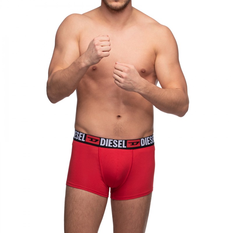 Boxerman_Herrenunterwäsche_Boxershorts_Diesel_3-er Set_Trunks_Schwarz Grau & Rot