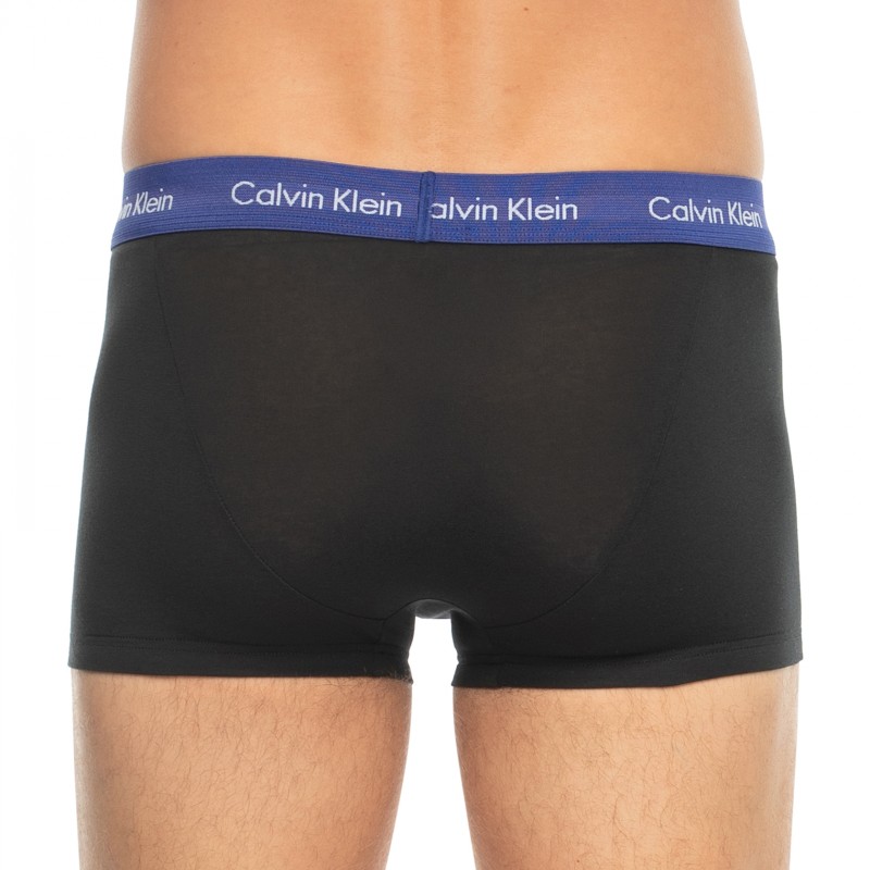 CalvinKlein_3-erSet_LowRise_Trunks_Schwarz_mitverschiedenfarbigemWebbund
