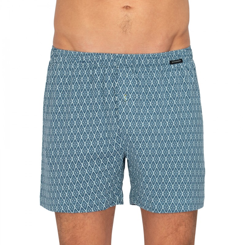 Schiesser_2-erSet_Boxershorts_Dunkelblau&Blau_gemustert
