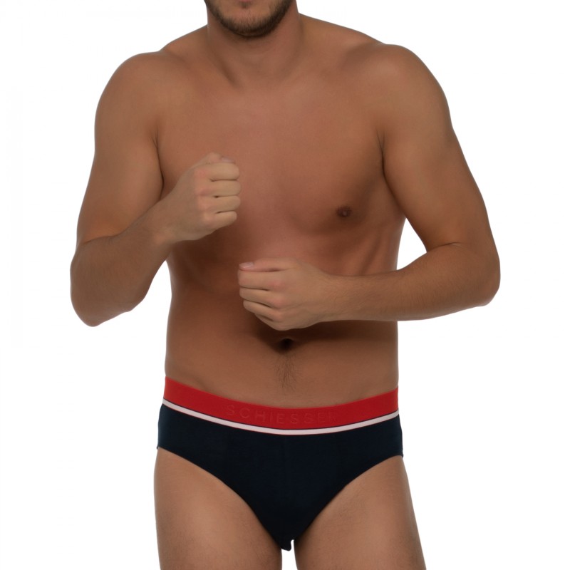 Boxerman_Herrenunterwäsche_Boxershorts_Schiesser_3-er Set_Slips_Dunkelblau