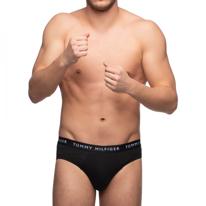 Boxerman_Herrenunterwäsche_Tommy Hilfiger_3-er Set_Slips_Schwarz Grau & Weiß