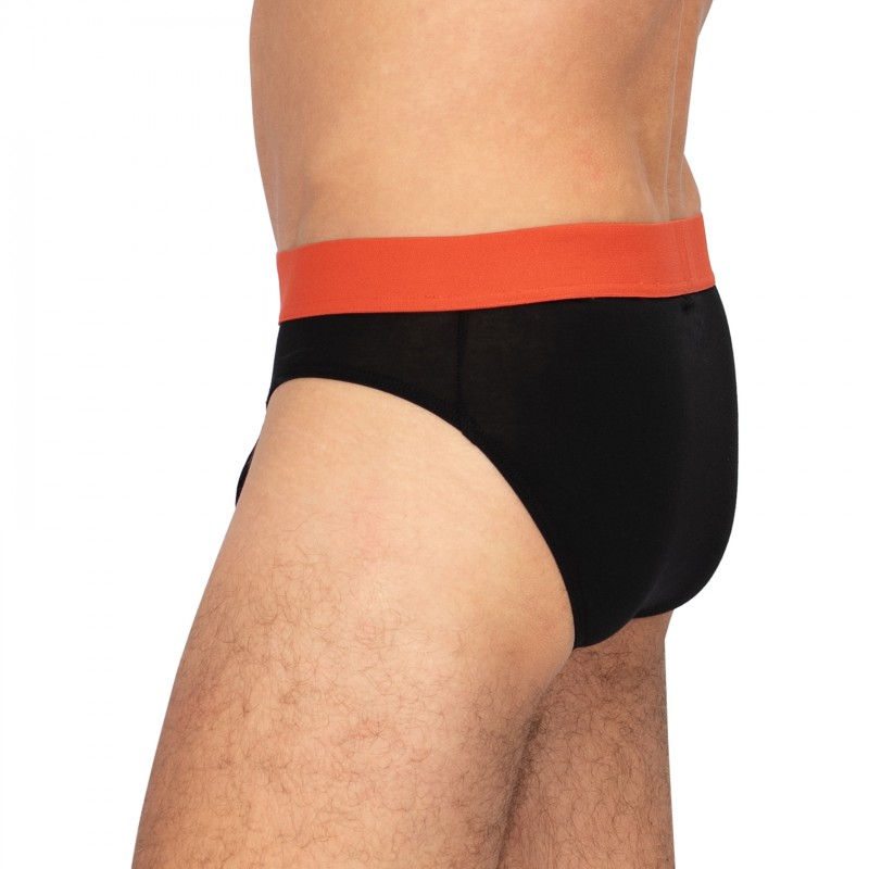 Schiesser_3-erSet_Slips_Schwarz_mitverschiedenfarbigemWebbund