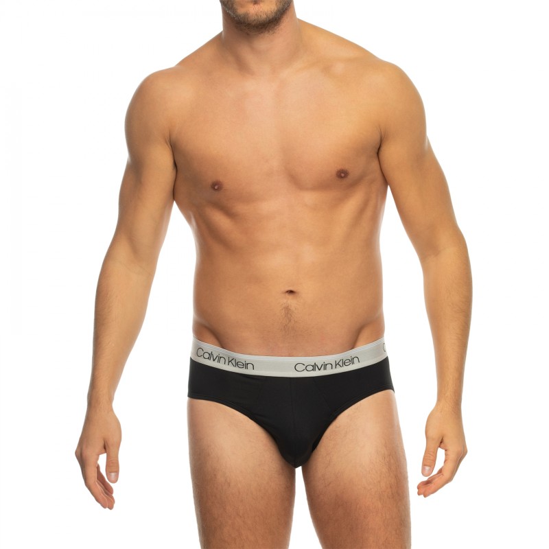 CalvinKlein_3-erSet_Slips_Schwarz_mitverschiedenfarbigemWebbund