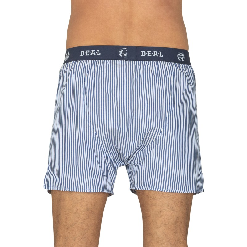 D.E.A.L International Boxershorts Blau & Weiß Gestreift mit Logo Bund