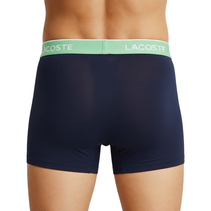 Boxerman_Herrenunterwäsche_Boxershorts_ Lacoste_3-er Set_Trunks_Blau_mit_mehrfarbigen_Webbund