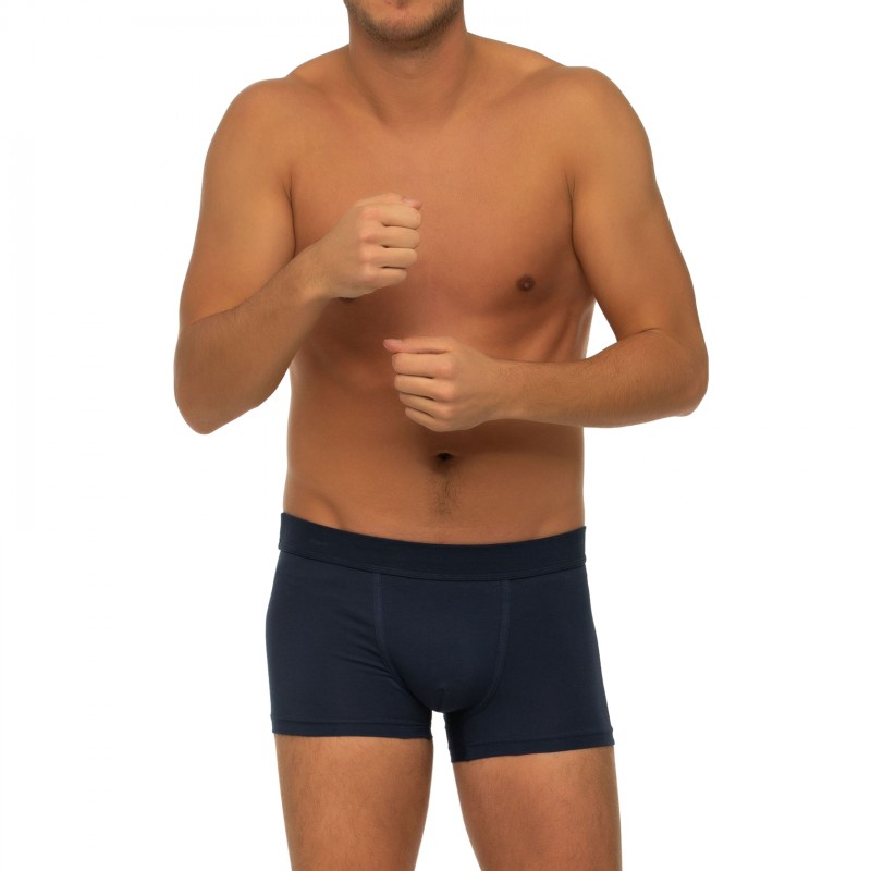 Boxerman_Herrenunterwäsche_Boxershorts_Seidensticker_3-er_Set_Trunks_Blau Gestreift