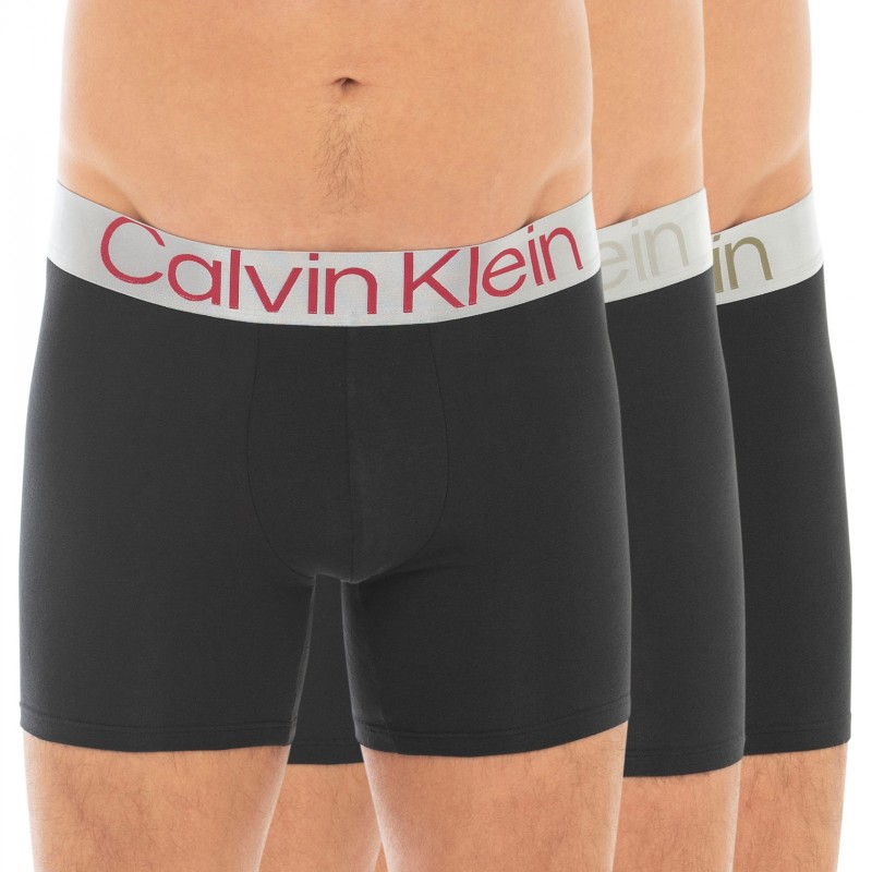 CalvinKlein_3-erSet_BoxerBriefs_Schwarz_mitverschiedefarbigemWebbund