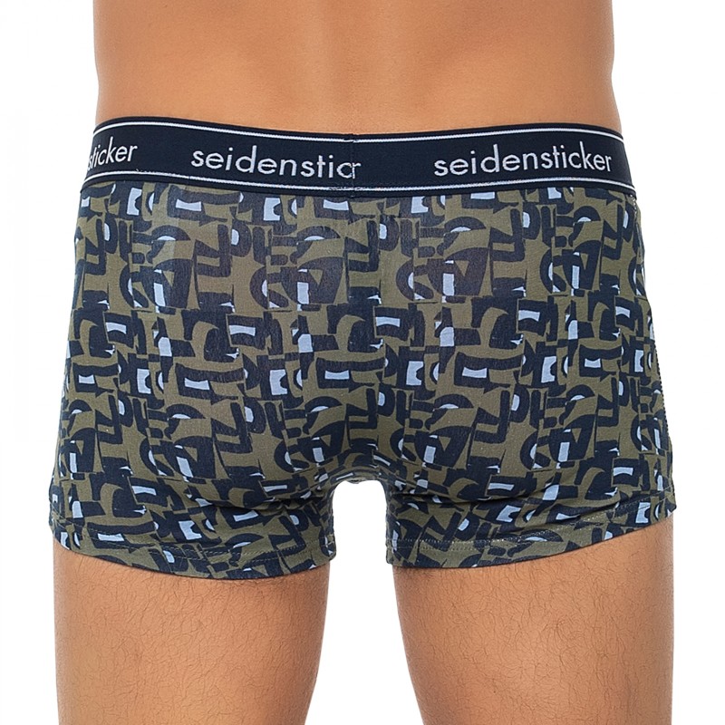 Boxerman_Herrenunterwäsche_Boxershorts_Seidensticker_3-er Set_Trunks_Gestreift Khaki & Gemustert