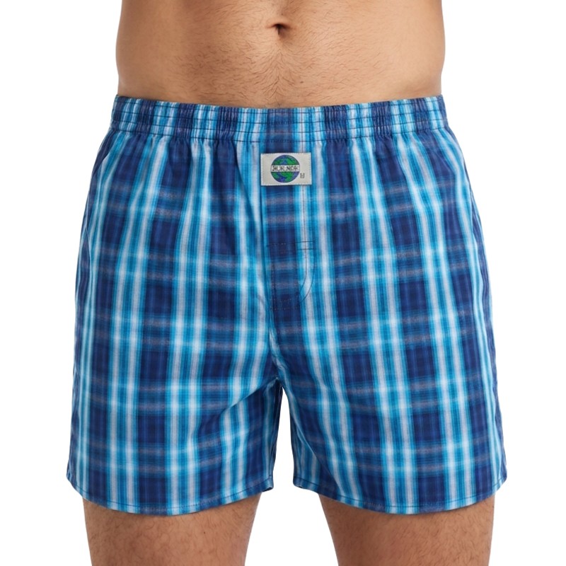 D.E.A.LInternational_Boxershorts_Marineblau_Türkis_kariert