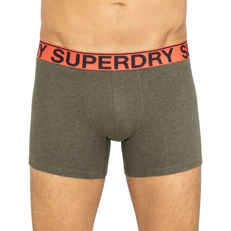 Superdry 3-er Set Boxer Briefs Khaki, Schwarz & Gestreift