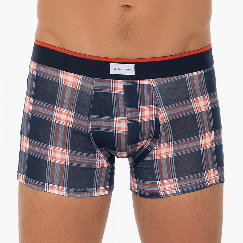 Boxerman_Herrenunterwäsche_Boxershorts_Seidensticker_3-er Set_Trunks_Blau & Kariert