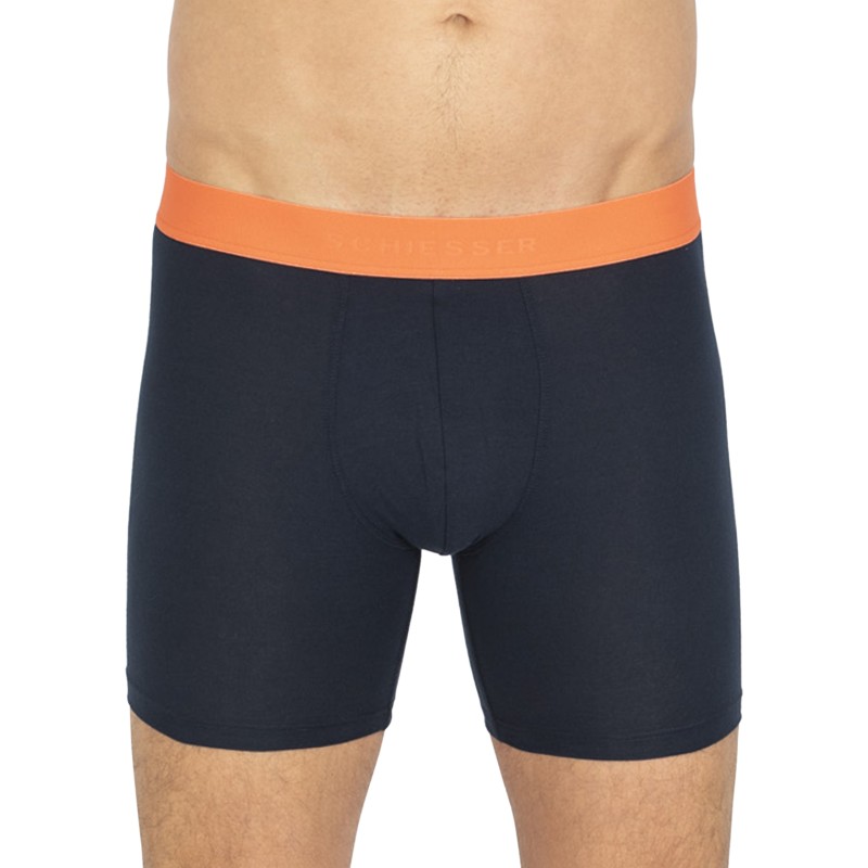 Schiesser_2-erSet_Trunks_Dunkelblau_mitverschiedenfarbigemWebbund