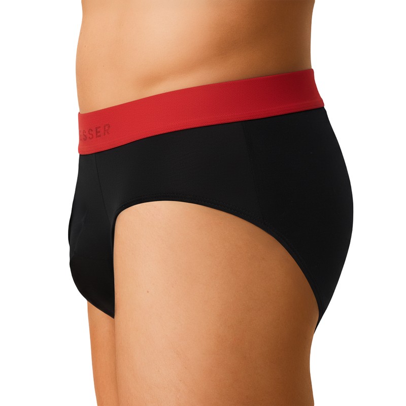 Boxerman_Schiesser_3-erSet_Slips_Schwarz_mit_verschiedenfarbigen_Webbund