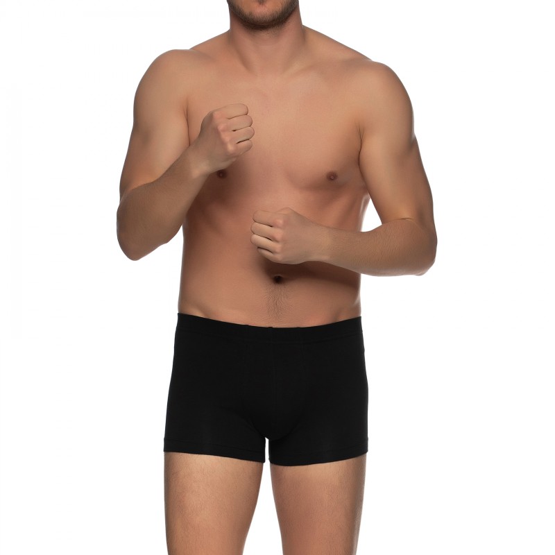 Boxerman_Herrenunterwäsche_Boxershorts_Schiesser_3-er Set_Trunks_Schwarz