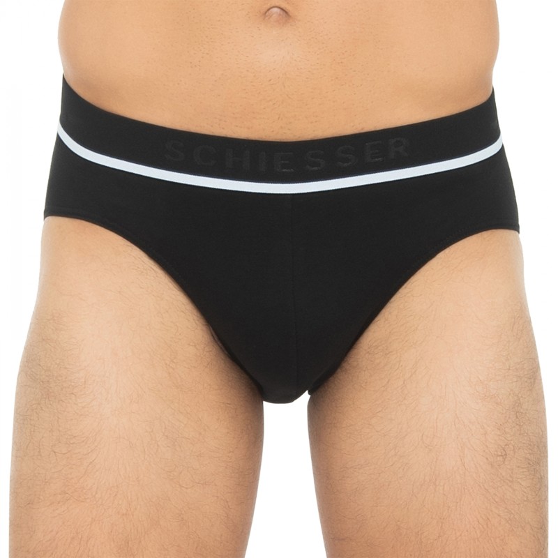 Boxerman_Herrenunterwäsche_Schiesser_3-er Set_Slips_Schwarz & Grau