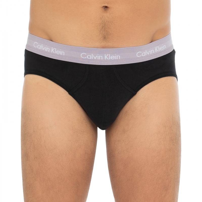 CalvinKlein_5-erSet_Slips_Schwarz_mitverschiedenfarbigemWebbund