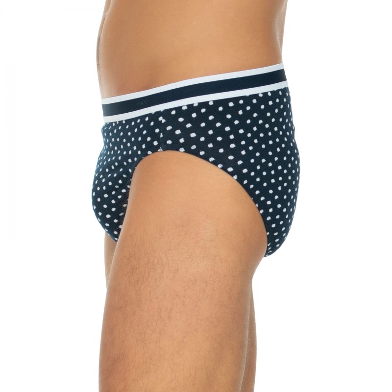 Boxerman_Herrenunterwäsche_Mey_Slips_Dunkelblau_Punkte