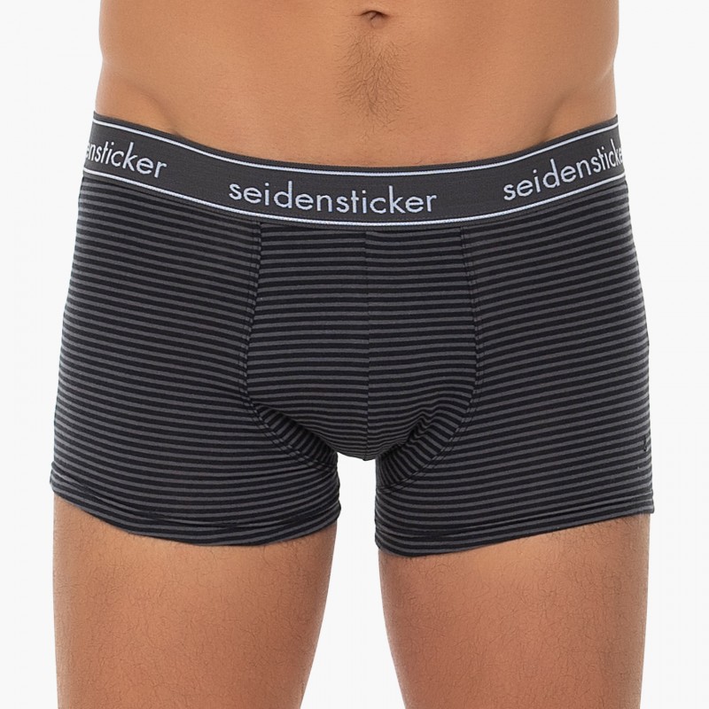 Boxerman_Herrenunterwäsche_Boxershorts_Seidensticker_3-er Set_Trunks_Grau Blau Gestreift