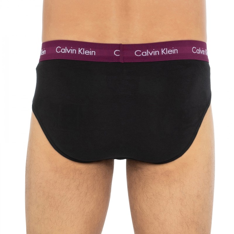 CalvinKlein_5-erSet_Slips_Schwarz_mitverschiedenfarbigemWebbund