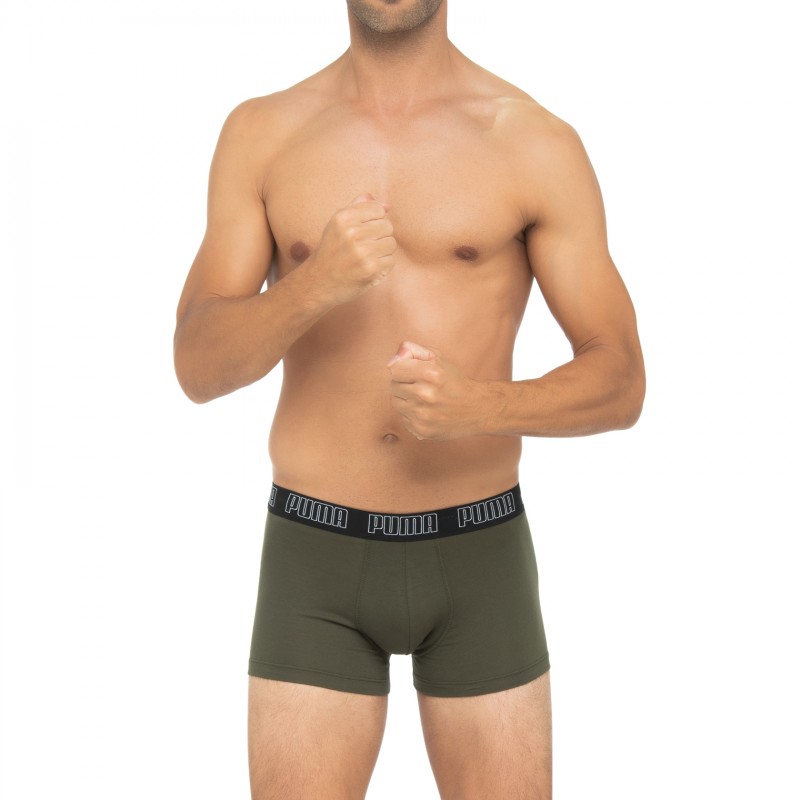 Boxerman_Herrenunterwäsche_Puma_2-er Set_Basic Trunks_Schwarz & Khaki