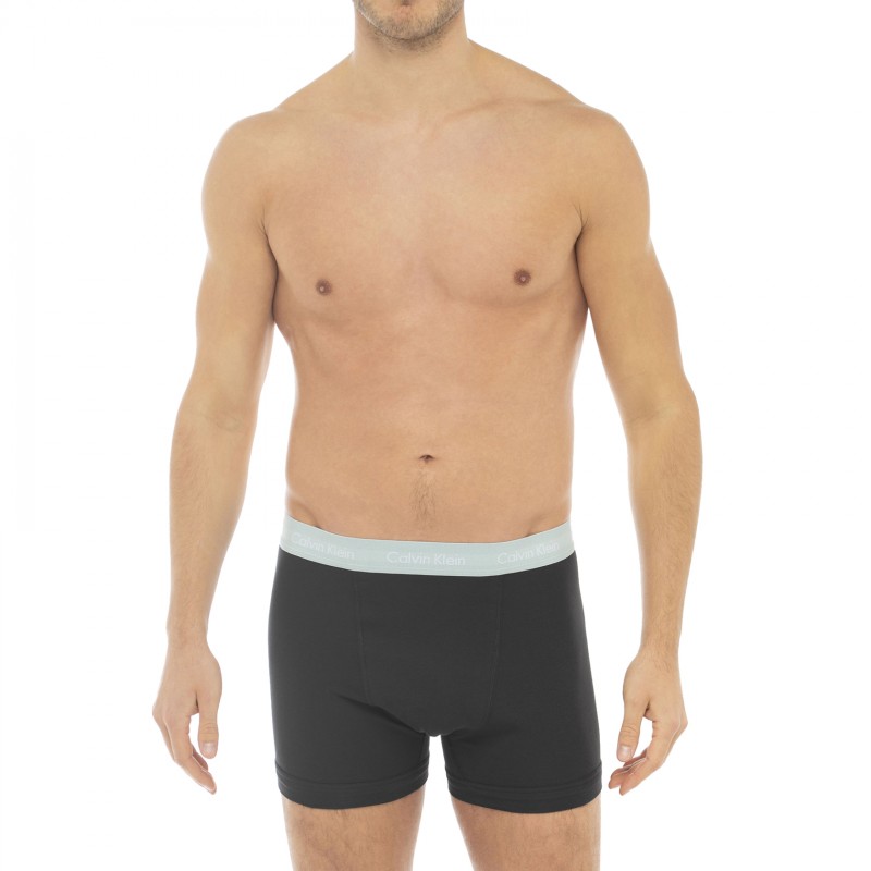 CalvinKlein_3-erSet_Trunks_Schwarz_mitverschiedenfarbigemWebbund