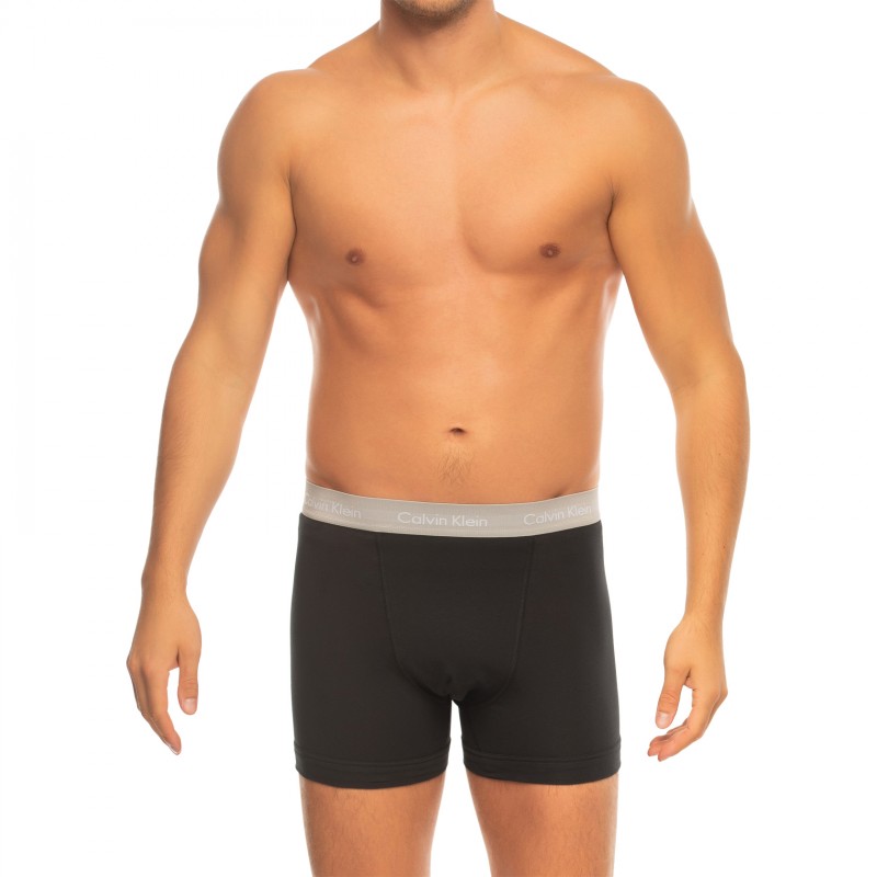 CalvinKlein_3-erSet_Trunks_Schwarz_mitverschiedenfarbigemWebbund