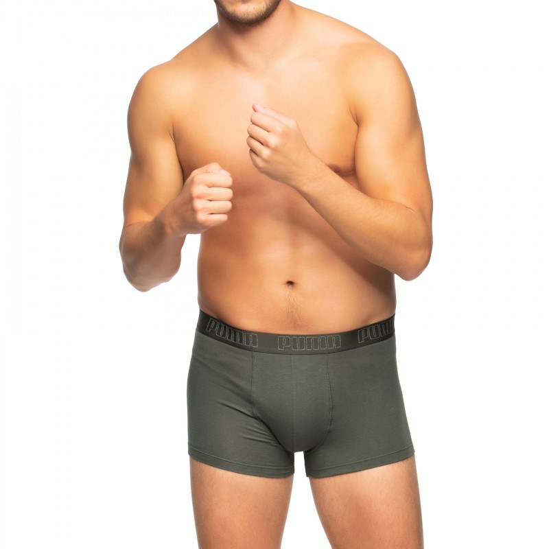 Boxerman_Herrenunterwäsche_Boxershorts_Puma_2-er Set_Basic Trunks_Olivgrün