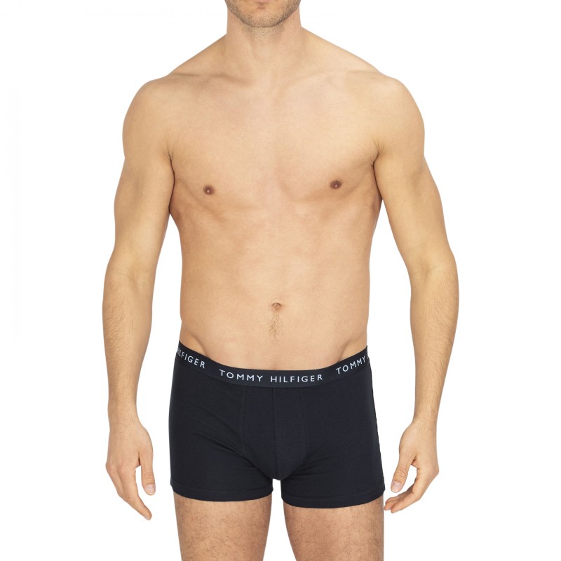 Tommy Hilfiger 3-er Set Trunks Blau mit verschiedenfarbigem Webbund