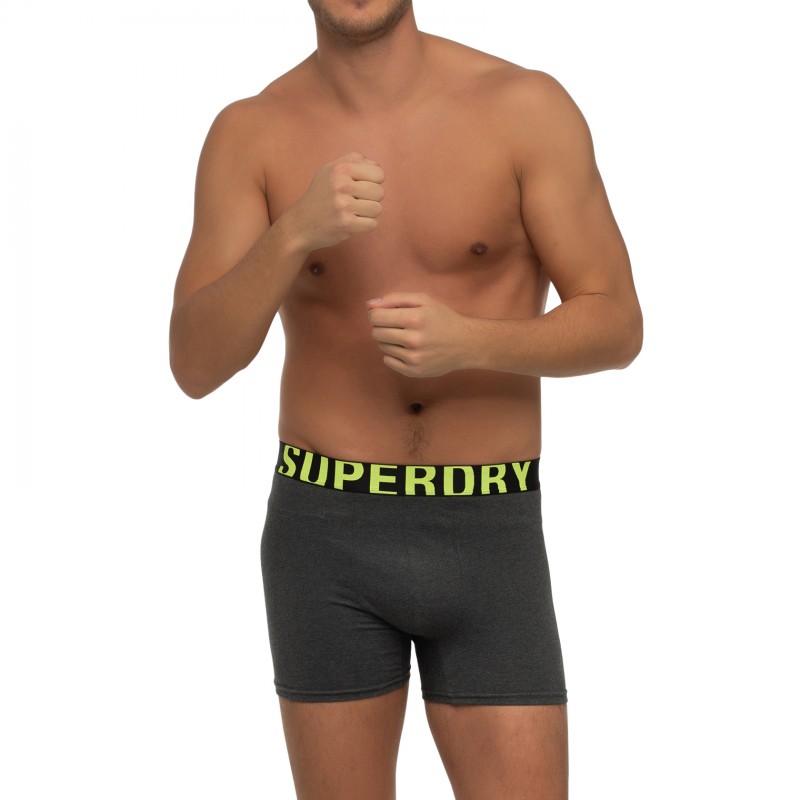 Boxerman_Herrenunterwäsche_Boxershorts_Superdry_2-er Set_Trunks_Anthrazit & Hellgrau