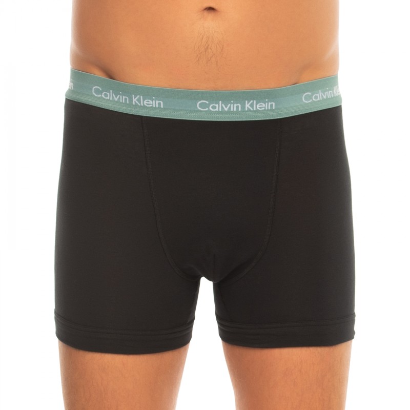 CalvinKlein_3-erSet_Trunks_Schwarz_mitverschiedenfarbigemWebbund