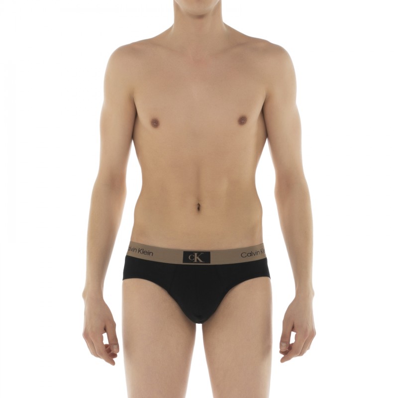 CalvinKlein_7-erSet_Slips_Schwarz_mitverschiedenfarbigemWebbund