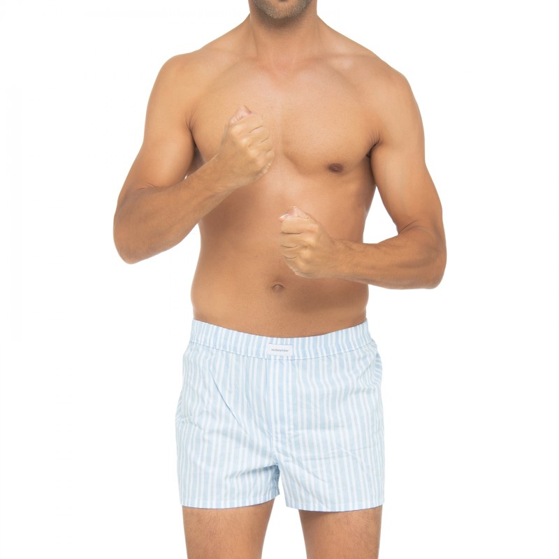 Boxerman_Herrenunterwäsche_Seidensticker_2-er Set_Boxershorts_Hellblau gestreift