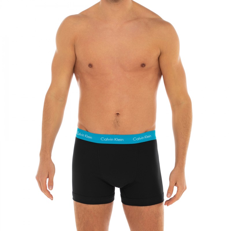 CalvinKlein_3-erSet_Trunks_Schwarz_verschiedenfarbigerWebbund