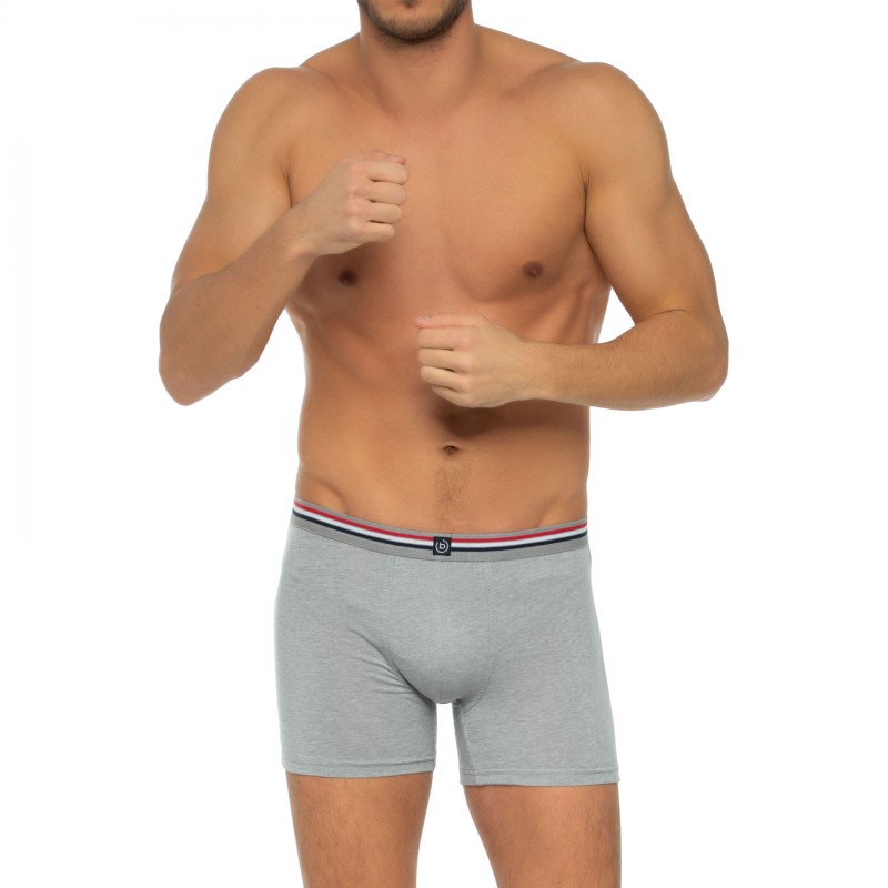 Boxerman_Herrenunterwäsche_Boxershorts_Bugatti_3-erSet_Long Pants_Schwarz Grau