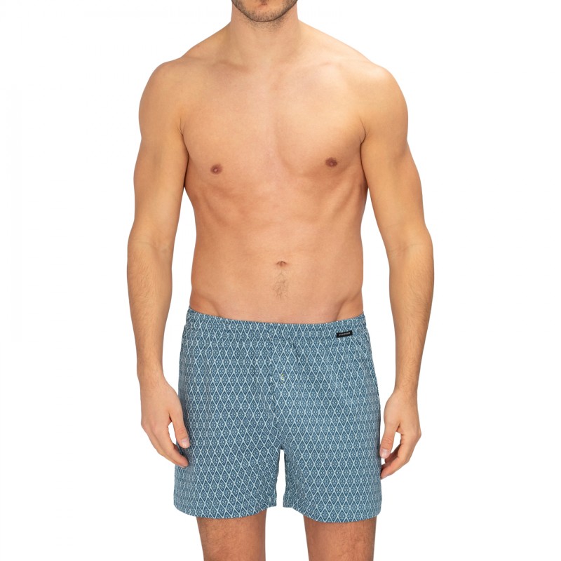 Schiesser_2-erSet_Boxershorts_Dunkelblau&Blau_gemustert