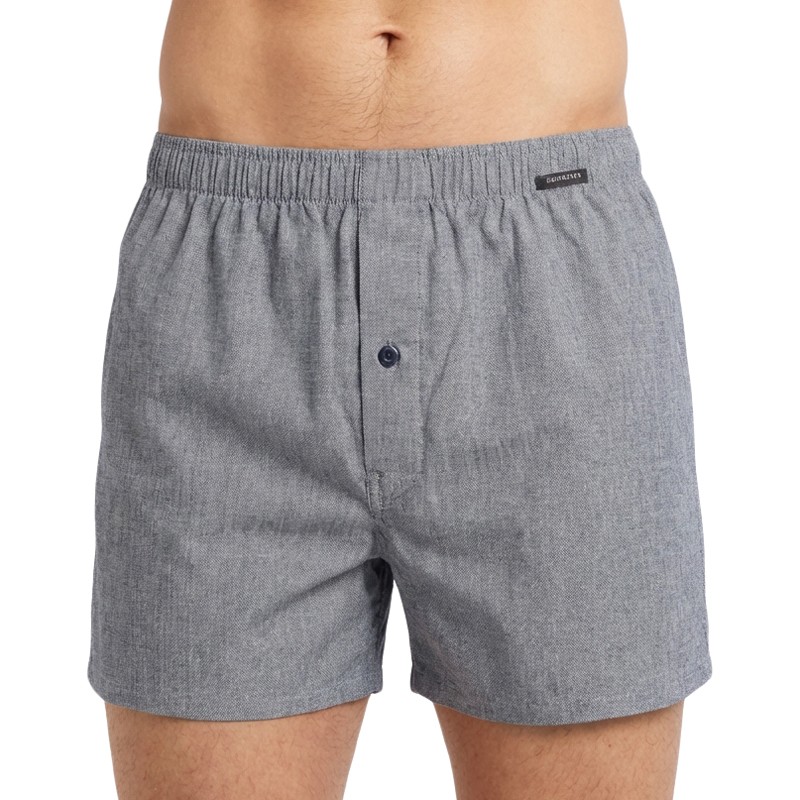 Schiesser_Boxershorts_Blau_kariert_Hellgrau
