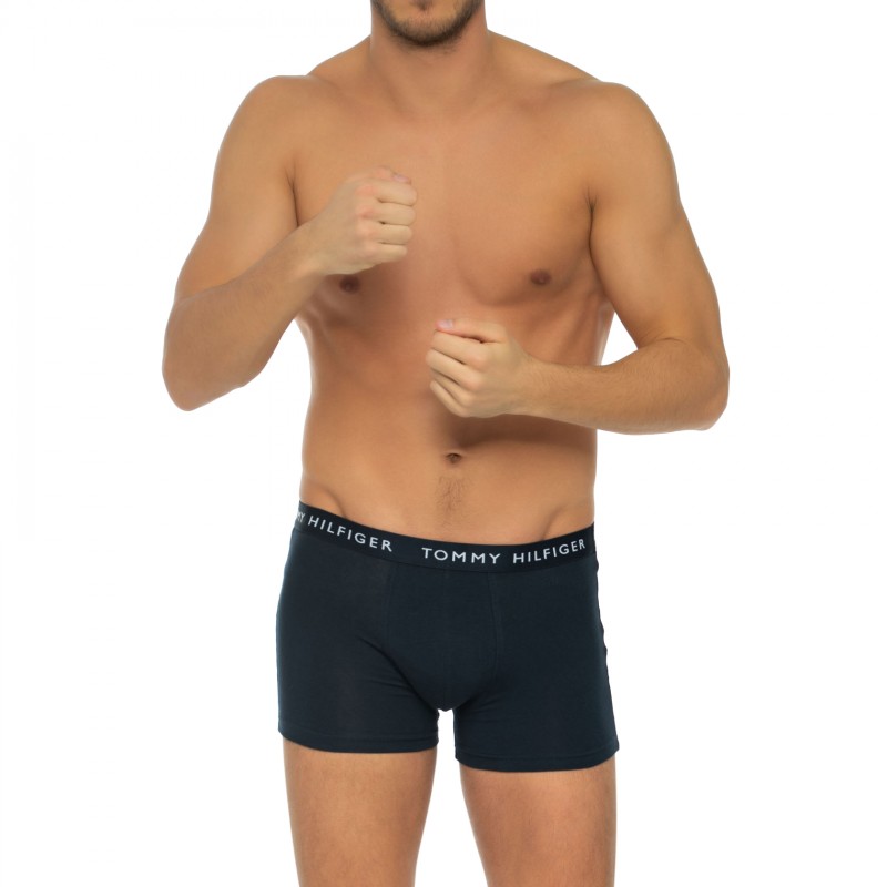 Boxerman_Herrenunterwäsche_Boxershorts_Tommy Hilfiger_3-er Set_Trunks_Dunkelblau Türkis & Olivgrün