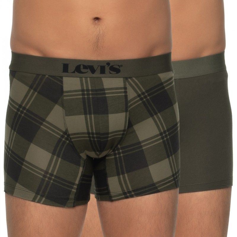 Boxerman_Herrenunterwäsche_Boxershorts_Levi's_2-er Set_Boxer Briefs_Khaki Grün Katiert