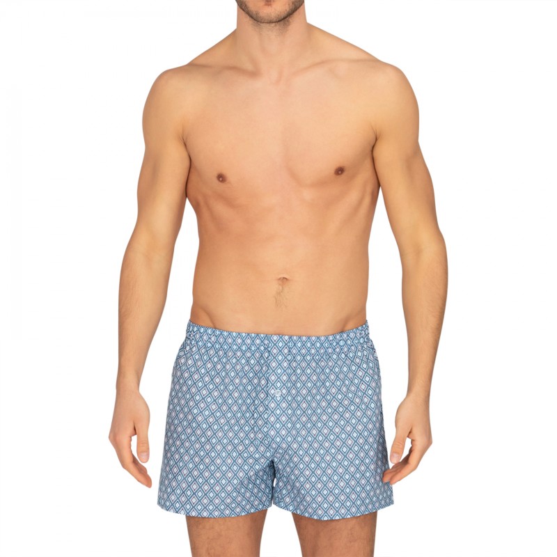 Hanro_Boxershorts_Grau,Blau_gemustert