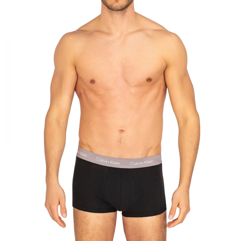 CalvinKlein_3erSet_LowRiseTrunks_Schwarz_mitverschiedenfarbigemWebbund