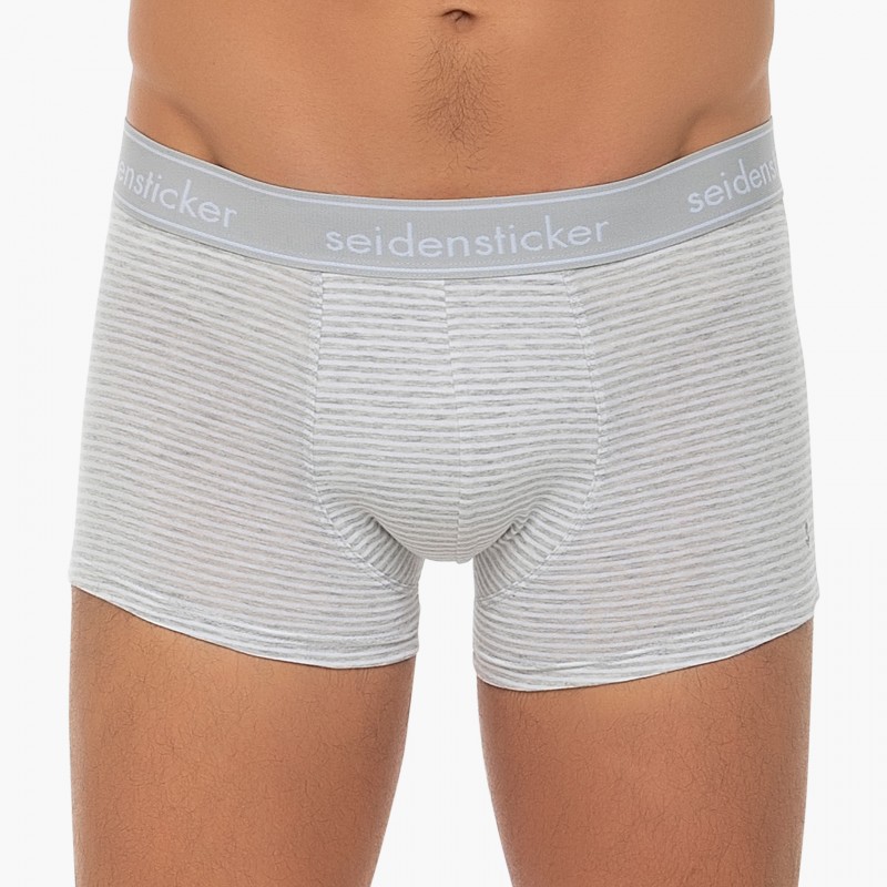 Boxerman_Herrenunterwäsche_Boxershorts_Seidensticker_3-er Set_Trunks_Grau Blau Gestreift