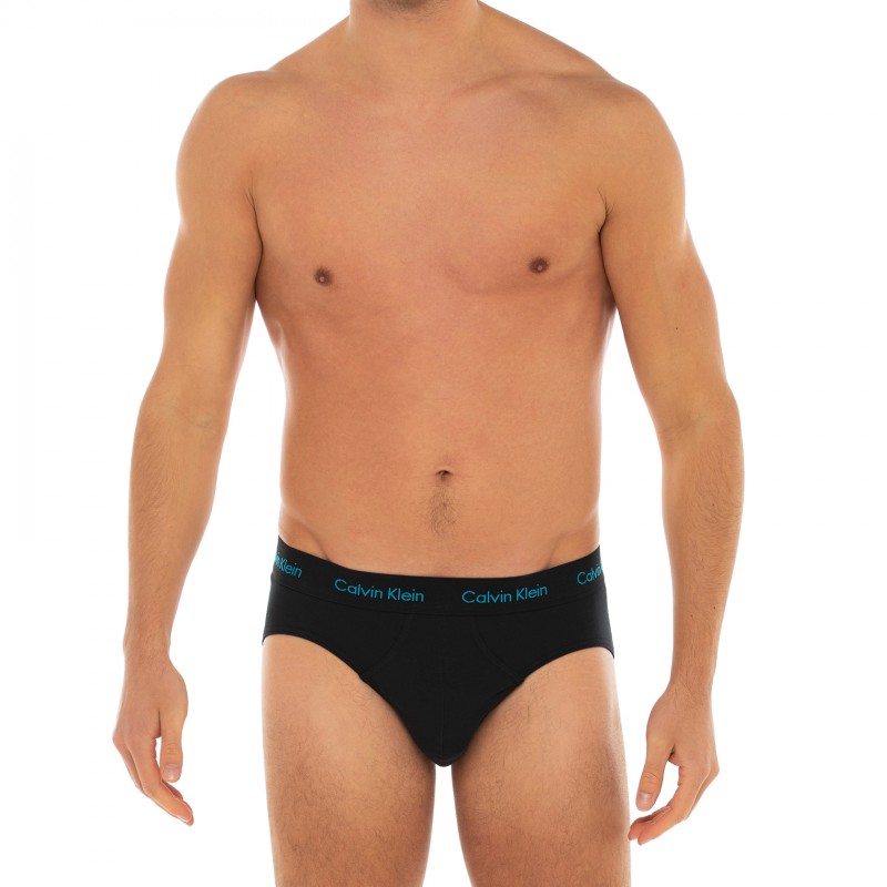 CalvinKlein_3-erSet_HipBriefs_Schwarz_mitverschiedenfarbigemWebbund