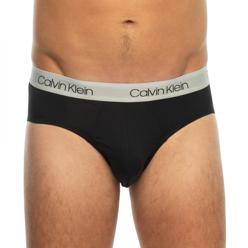 CalvinKlein_3-erSet_Slips_Schwarz_mitverschiedenfarbigemWebbund
