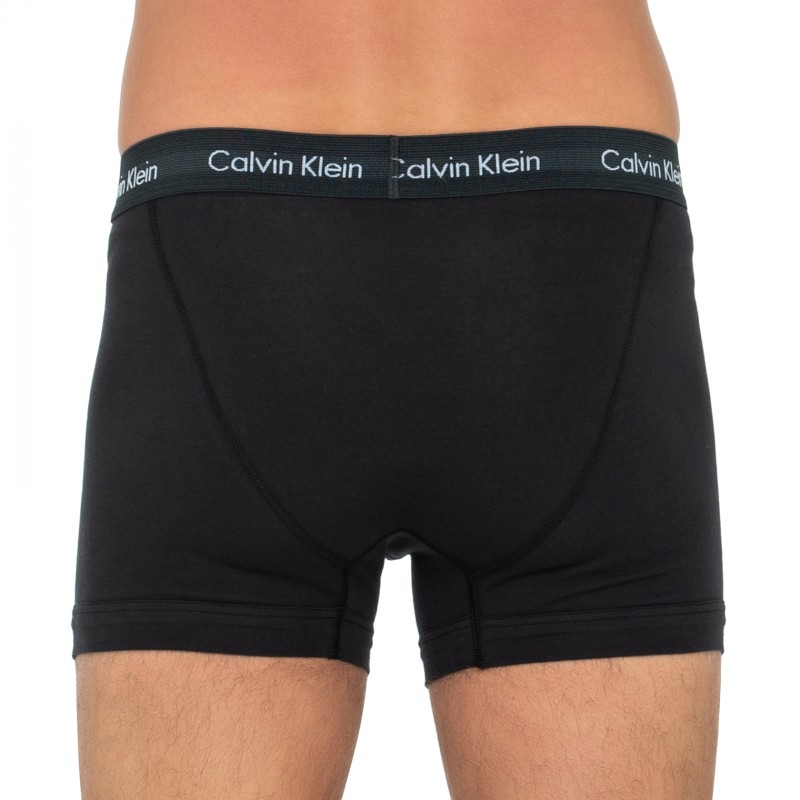 CalvinKlein_3-erSet_Trunks_Schwarz_mitverschiedenfarbigemWebbund