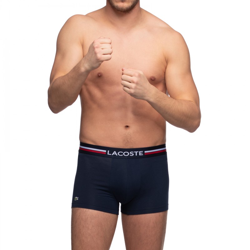 Boxerman_Herrenunterwäsche_Boxershorts_Lacoste_3-er Set_Trunks_Blau & Weiß