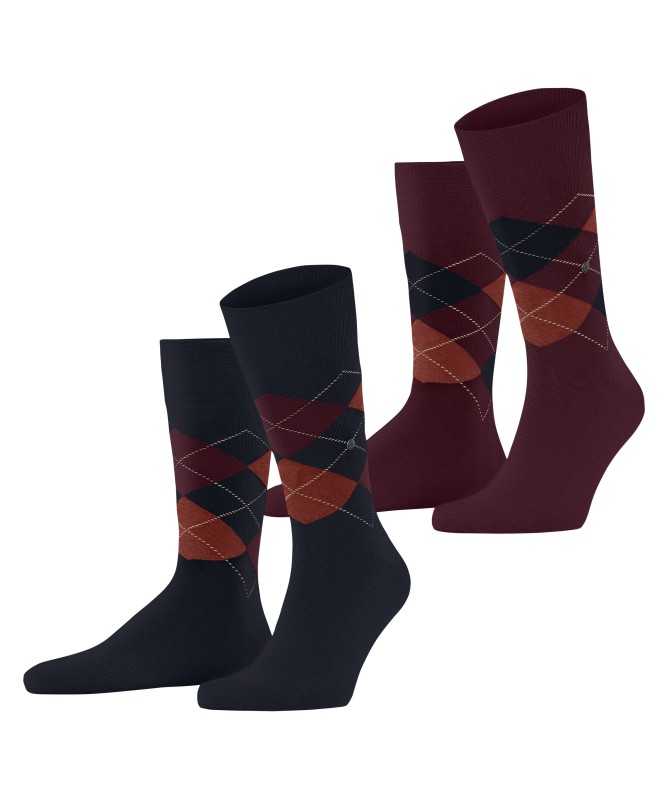 Burlington_2erSet_Socke_Schwarz_&_Rot