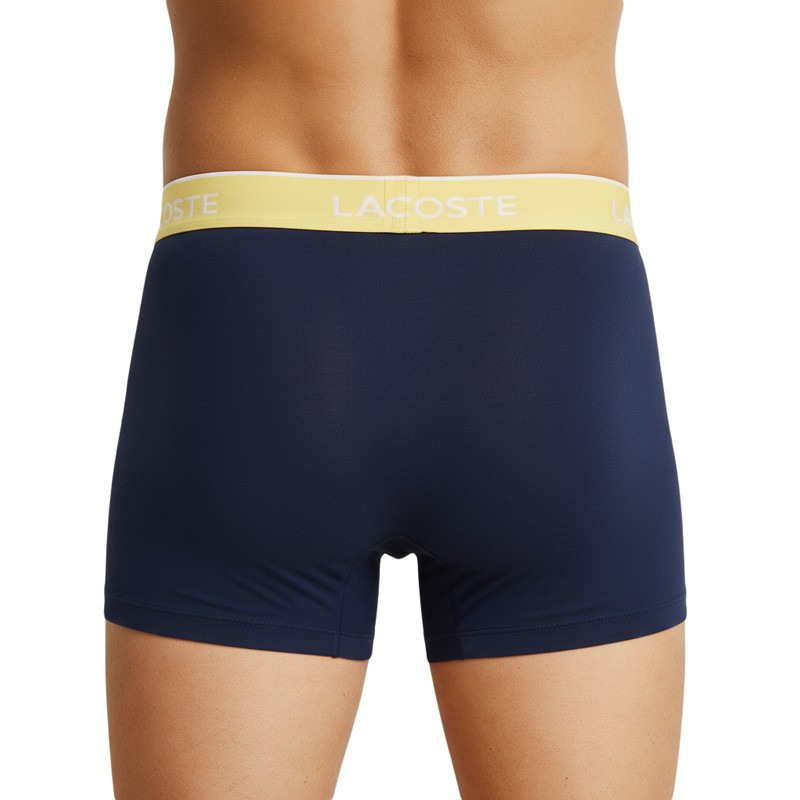 Boxerman_Herrenunterwäsche_Boxershorts_ Lacoste_3-er Set_Trunks_Blau_mit_mehrfarbigen_Webbund